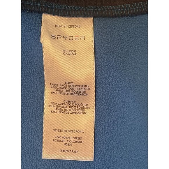 Spyder Sweater Adult XXL Blue Neon Quarter Zip Outdoors Jacket Coat Mens - Picture 9 of 9